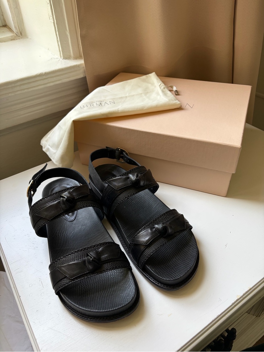 Alexandre Birman Black Claris Sport Flat Sandal Size 9 / 39